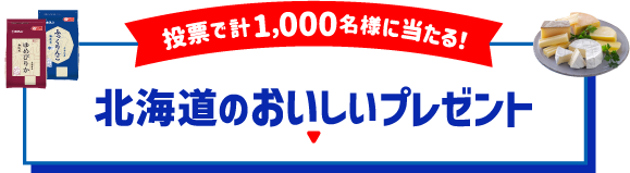 投票で計1,000名様に当たる！北海道のおいしいプレゼント